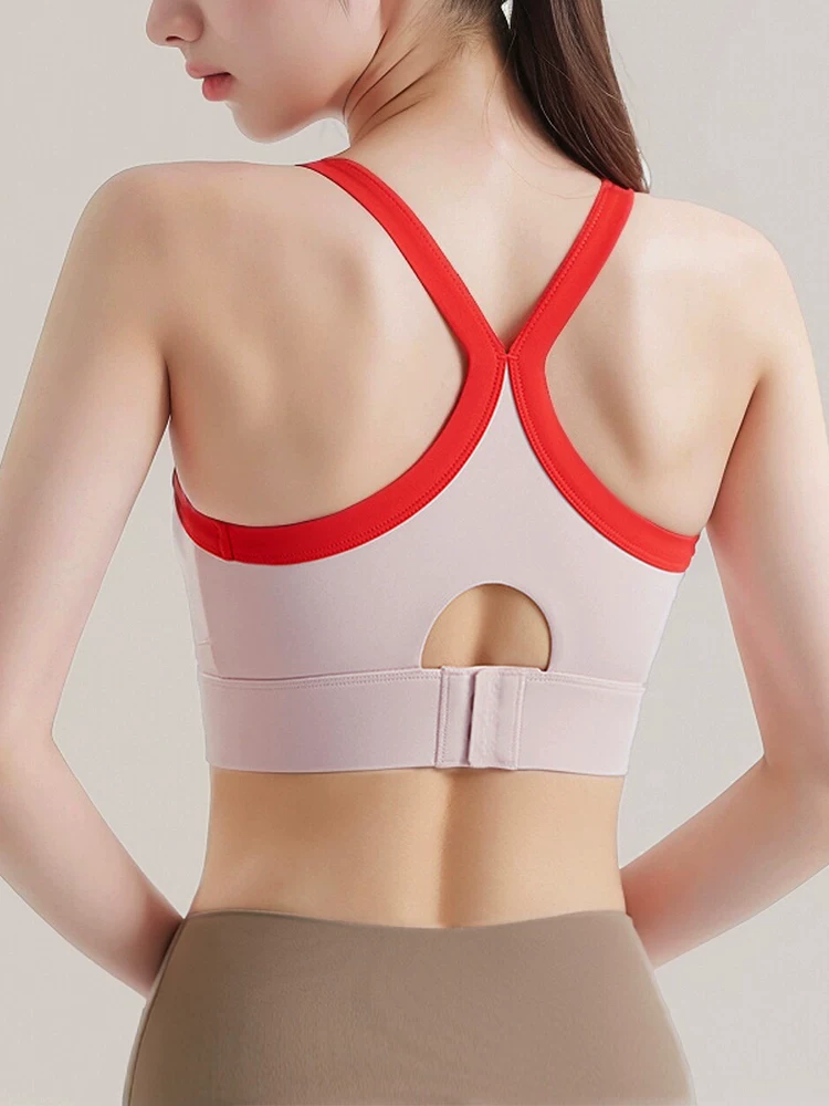 Áo ngực thể thao cỡ lớn phối màu cường độ cao, có dây đeo vai rộng chống sốc, đồ tập yoga, áo tập gym cho nữ.