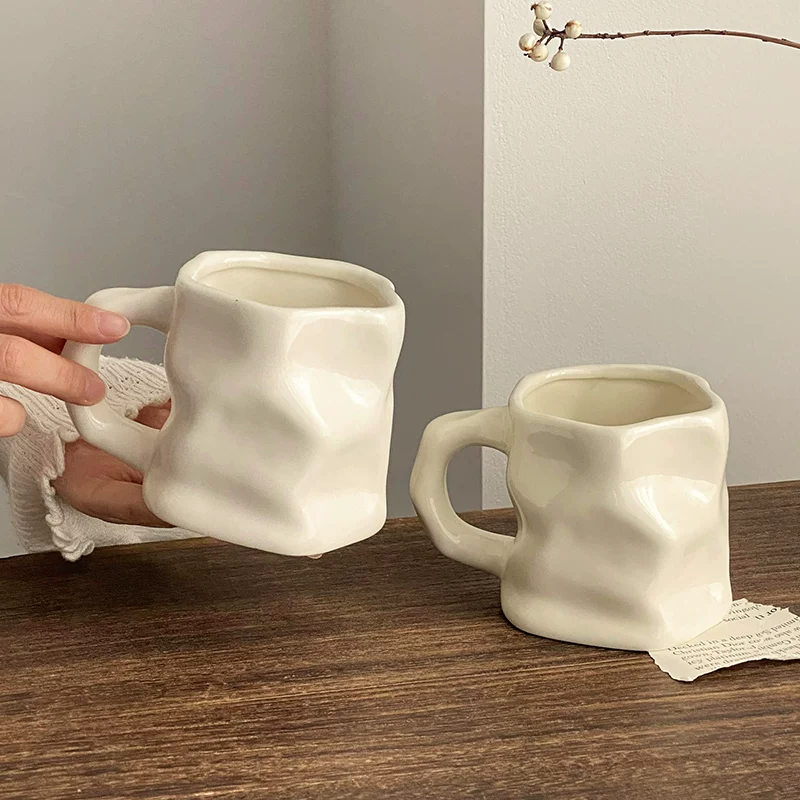 Ly sứ thiết kế độc đáo, cốc xoắn cao cấp, dùng cho văn phòng và gia đình, ly cà phê đôi, ly uống nước nữ