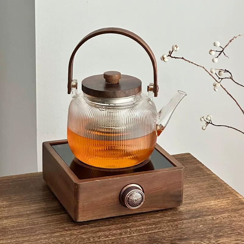 Ấm trà thủy tinh, bếp điện gốm, ấm đun nước, ấm pha trà chịu nhiệt cao, ấm sức khỏe gia đình đặc biệt, bộ ấm trà thủy tinh borosilicate cao cấp