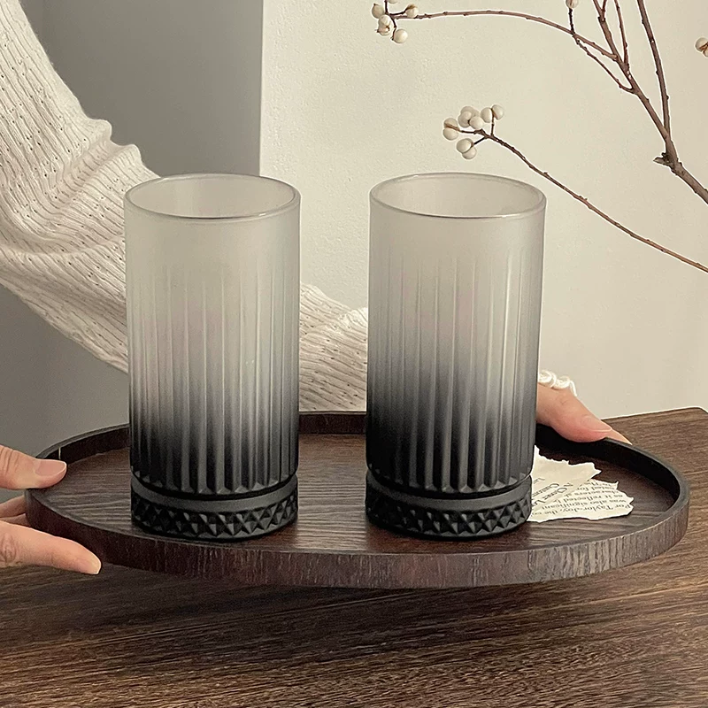Ly thủy tinh đen mờ, thiết kế độc đáo, thẩm mỹ cao, phù hợp với phụ nữ, ly uống nước gia dụng, ly rượu, ly cà phê, ly uống nước.
