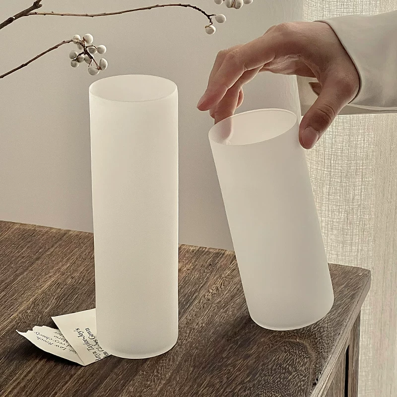 Cốc Colin kiểu Nhật, cốc thủy tinh thẳng mờ mỏng, cốc uống nước thẳng gia dụng, cốc uống cocktail đặc biệt dài