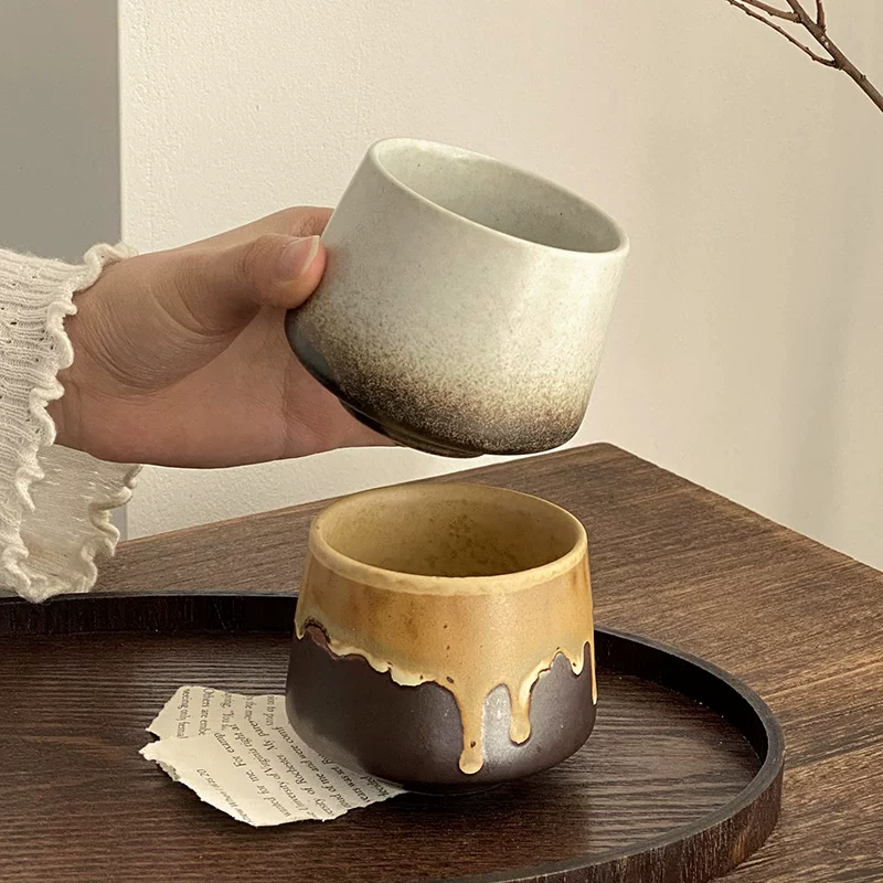 Cốc gốm sứ cổ điển Nhật Bản được nung trong lò gốm mộc mạc cốc cà phê espresso cốc nghệ thuật latte cốc trà kung fu cốc uống nước