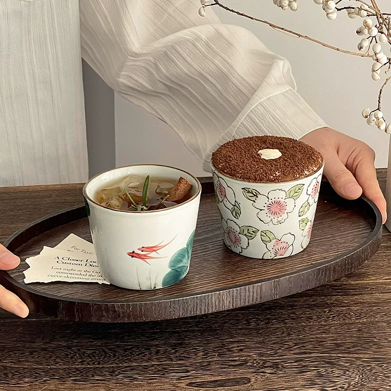 Cốc cà phê nghệ thuật latte bằng gốm cổ điển Nhật Bản, cốc latte, cốc cầm tay, cốc miệng lợn, cốc sữa ăn sáng đơn giản và dễ thương
