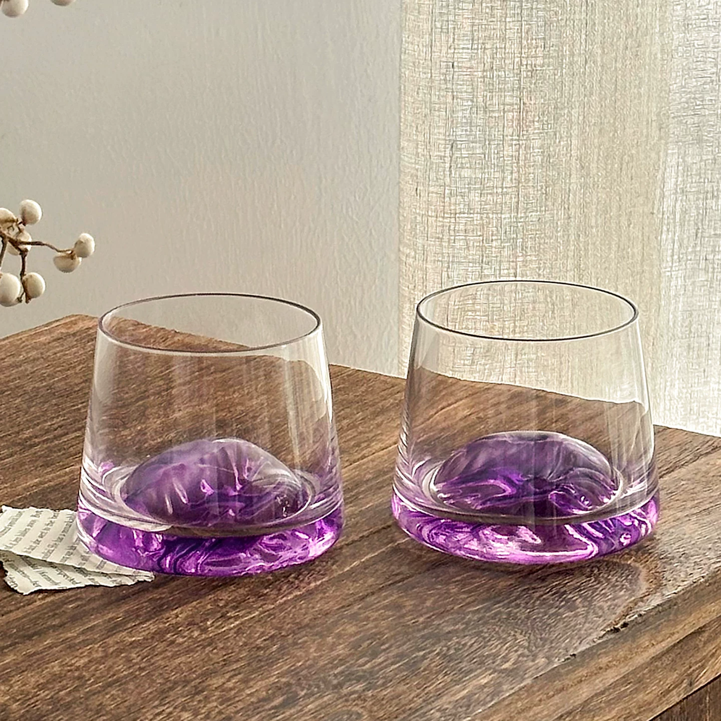Ly đá tuyết tím thiết kế độc đáo, ly thủy tinh cao cấp, ly núi tuyết, ly uống nước gia dụng, ly rượu whisky và rượu mạnh.