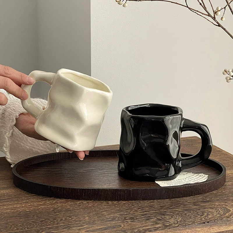 Ly sứ thiết kế độc đáo, cốc xoắn cao cấp, dùng cho văn phòng và gia đình, ly cà phê đôi, ly uống nước nữ