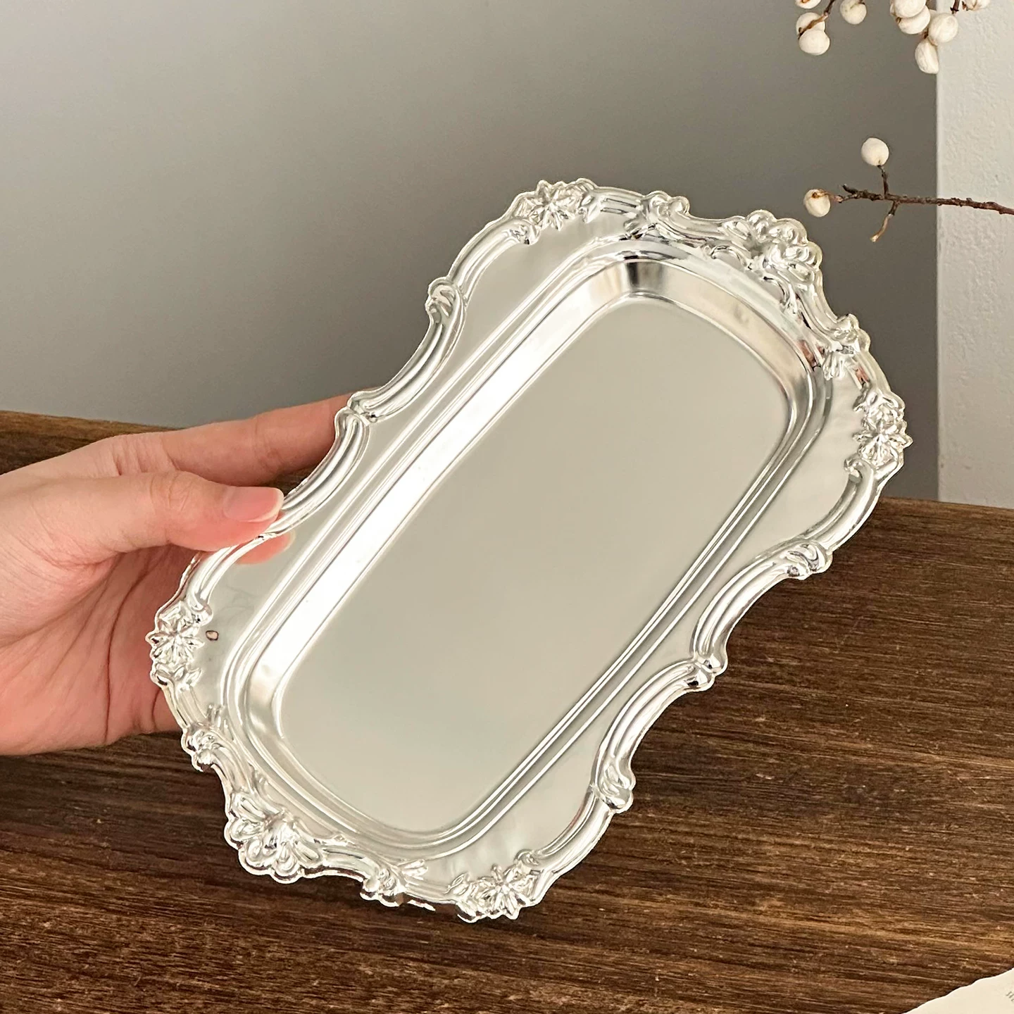 Đĩa bánh kiểu retro Scandinavia, bàn tráng miệng, bữa ăn nhẹ, bộ dụng cụ nghỉ trà, khay nhỏ, đồ trang sức, khay đựng nến thơm
