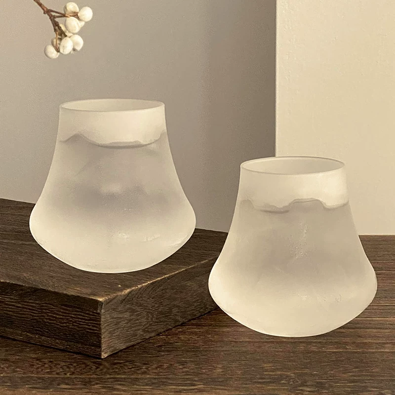 Ly nước thủy tinh núi lửa mờ, ly đá sáng tạo, ly cà phê latte, ly cocktail, ly rượu whisky, ly nước giải khát