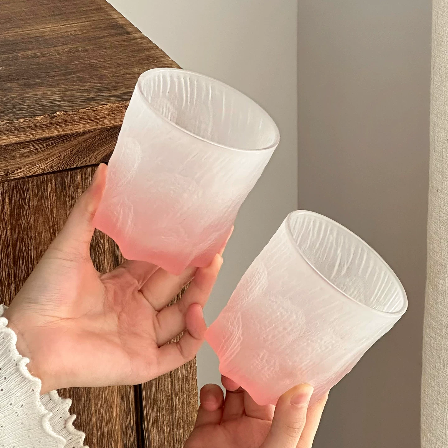 Bộ ly thủy tinh mờ cao cấp dùng trong nhà, phòng khách, ly nước cho khách sang trọng, ly trà, ly nước ép trái cây