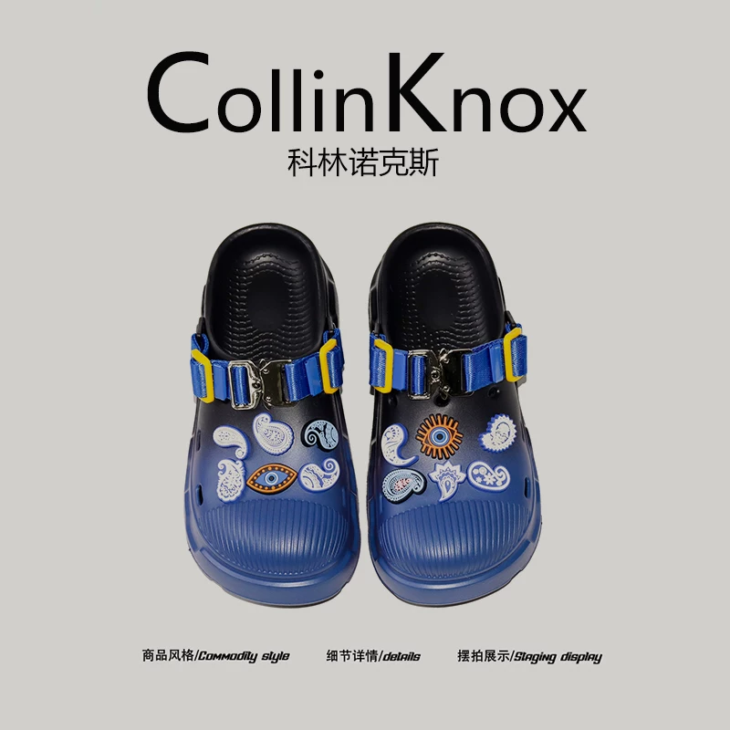 [Street Hip Hop] Dép nam nữ mới mùa hè 2026 của CollinKnox với thiết kế họa tiết paisley gradient.