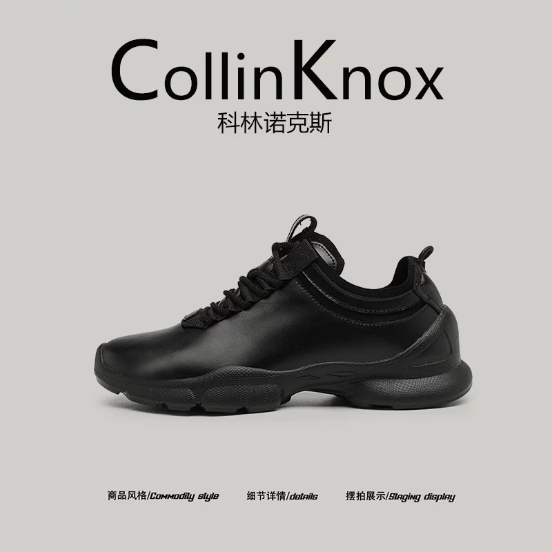 [Chất lượng thương mại quốc tế] CollinKnox 2026 Giày đế thấp nam mới mùa xuân Giày bốt Martin thông thường dành cho doanh nhân