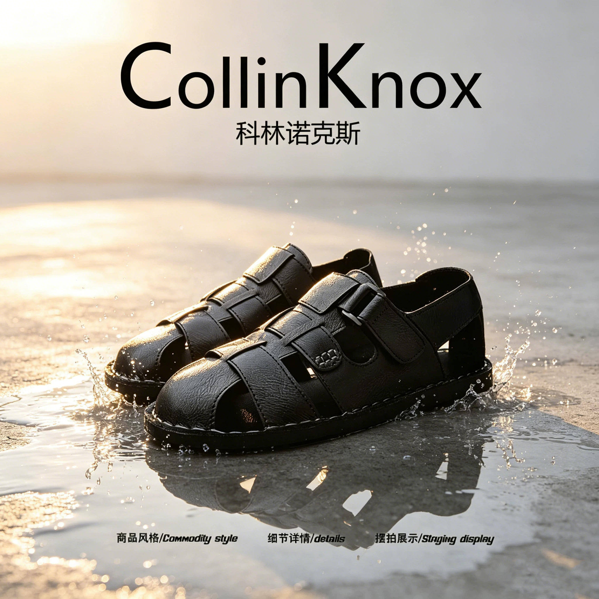 [Hợp thời trang và sành điệu] Giày đi biển nam mới mùa hè 2026 của CollinKnox dép sandal bít mũi cỡ lớn dành cho nam