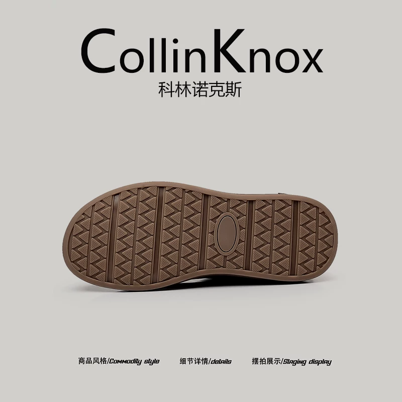 [Sản phẩm đáng giá] Giày da nam đế dày CollinKnox2025 mới mùa thu với khóa xoay thời trang