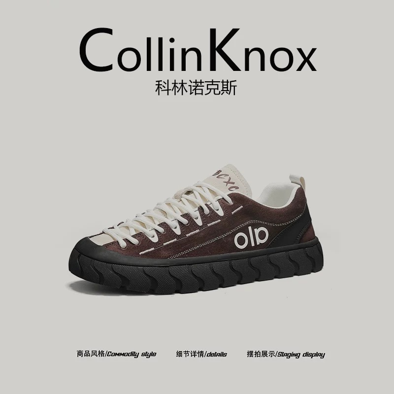 【Hàng hóa hợp thời trang】Giày thể thao phối màu thời trang thu đông mới của CollinKnox2025 dành cho nam giới, giày hợp thời trang thông thường độc đáo
