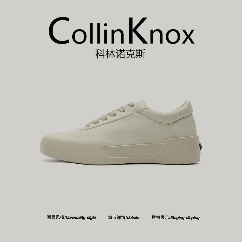 [Thương hiệu thời thượng bán chạy] Giày trắng cao cấp CollinKnox2025 phong cách mùa hè mới dành cho nam, giày thể thao đơn giản phong cách đường phố