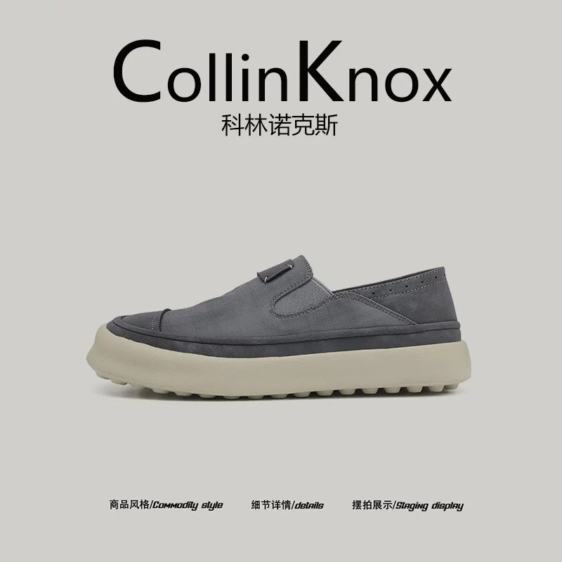 Giày lười nam CollinKnox 2026 kiểu mới mùa hè, không dây, chất liệu vải, dành cho đi làm hàng ngày.