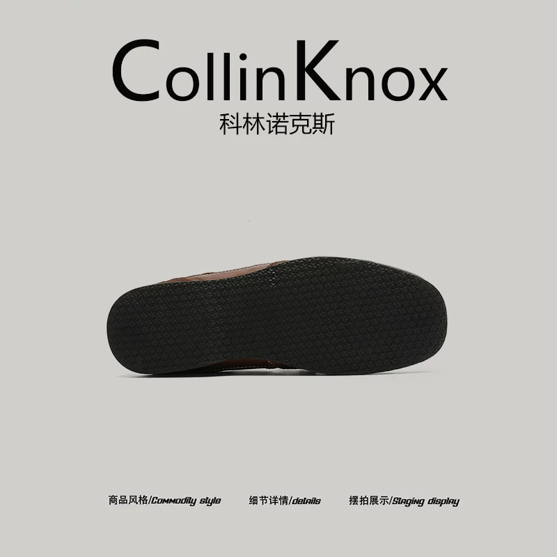 [Da thật cao cấp] CollinKnox 2026 Giày tập luyện nam mới của Đức mùa xuân 2026 Giày da mũi vuông phong cách Anh