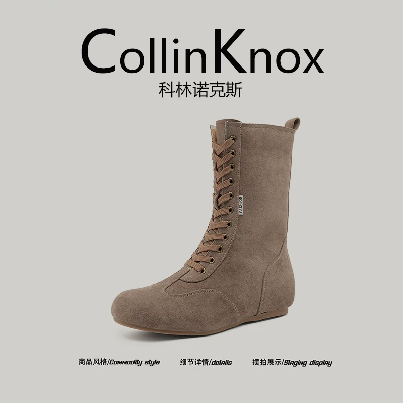 [Được yêu thích của những người dẫn đầu xu hướng] CollinKnox 2026 Giày bốt Martin nam mới mùa xuân 2026 Giày cao bồi buộc dây kiểu cổ điển