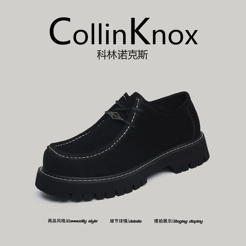 [Da thật cao cấp] Giày kangaroo CollinKnox 2026 mùa xuân mới dành cho nam Giày da công sở mũi rộng ngoài trời