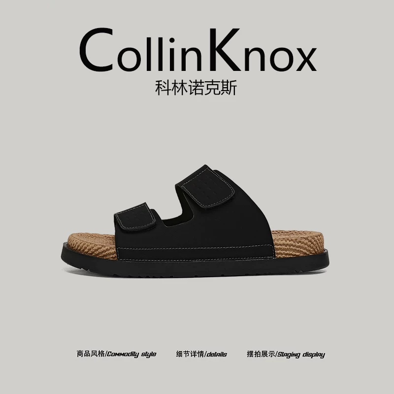 [Trang phục ngày lễ] CollinKnox2025 dép vải lanh mùa hè mới dành cho nam, giày Birkenstock dệt kiểu bãi biển