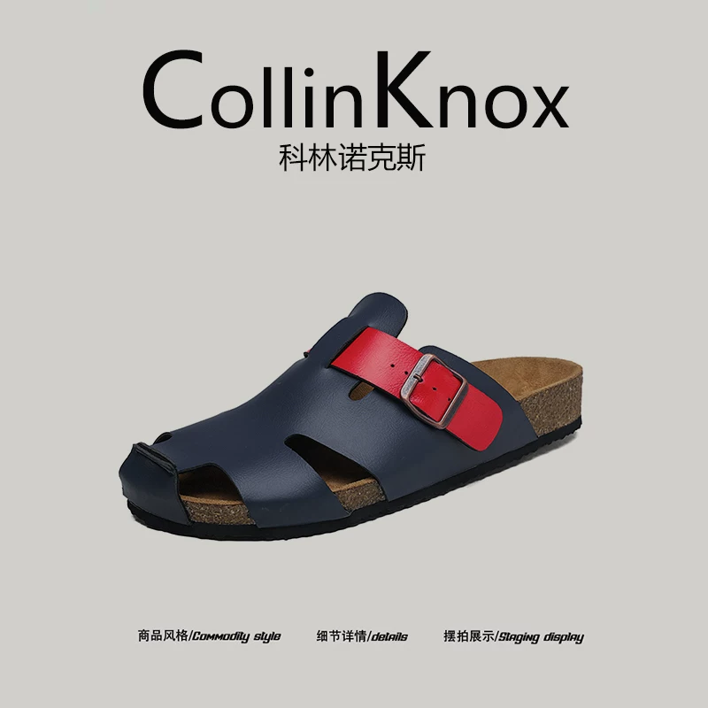 【Xu hướng mùa hè】CollinKnox 2025 dép lê nam kiểu Birkenstock mới dành cho mùa hè, kiểu dáng đơn giản, kín mũi