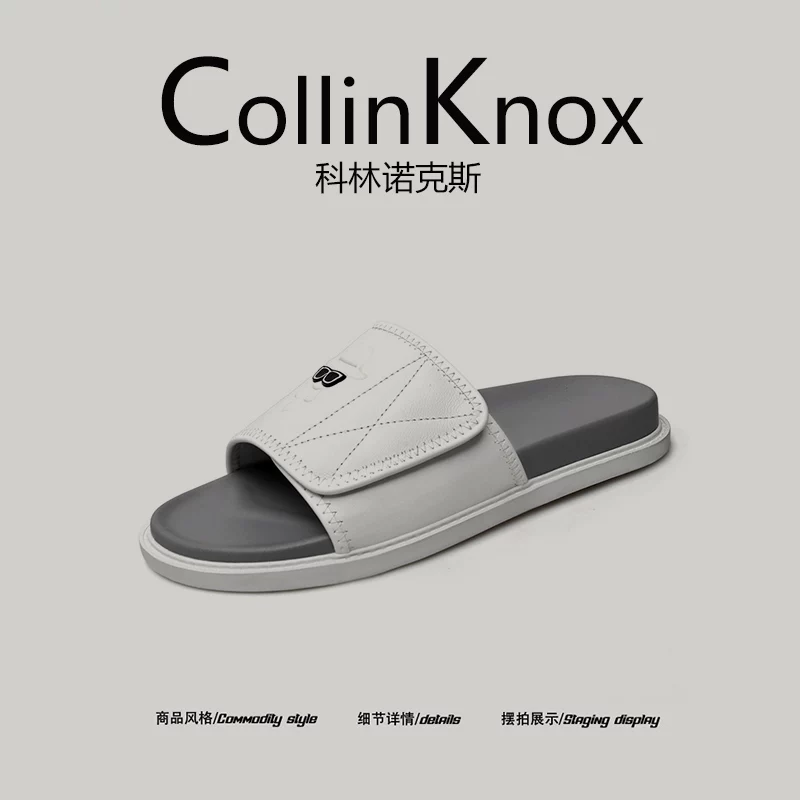 [Chất lượng da thật] Dép mùa hè mới CollinKnox 2026 dành cho nam, thích hợp mang ngoài trời, dép lười kiểu dáng đơn giản.