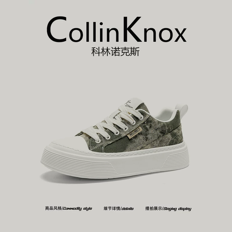 [Phong cách đường phố đa năng] CollinKnox 2026 Giày vải denim cổ điển mới dành cho nam mùa xuân 2026