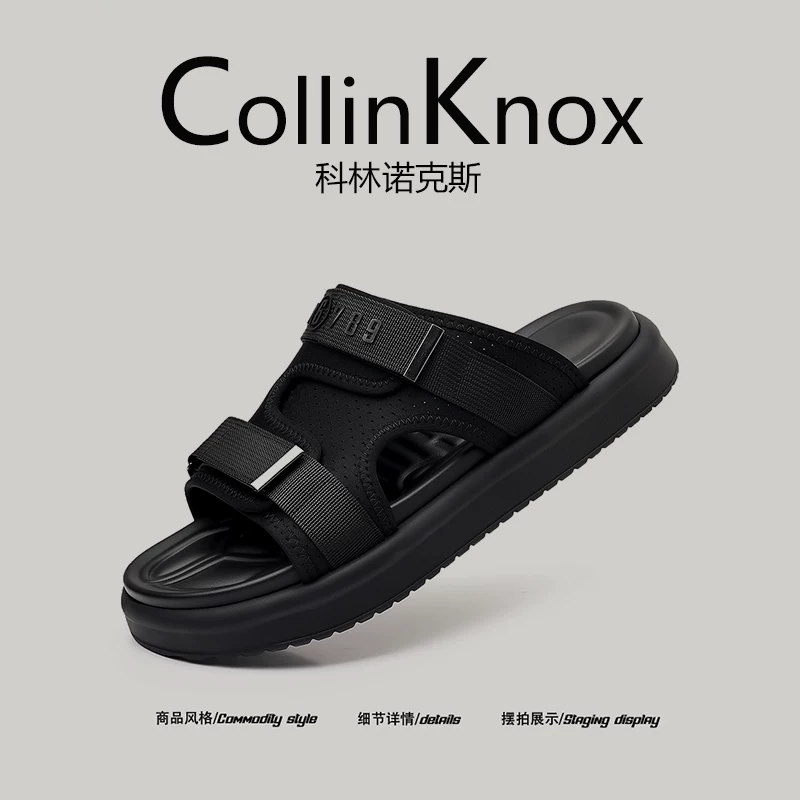 [Chất lượng cao cấp] Giày đi biển mùa hè mới CollinKnox 2026 dành cho nam, dép đế dày màu đen sang trọng