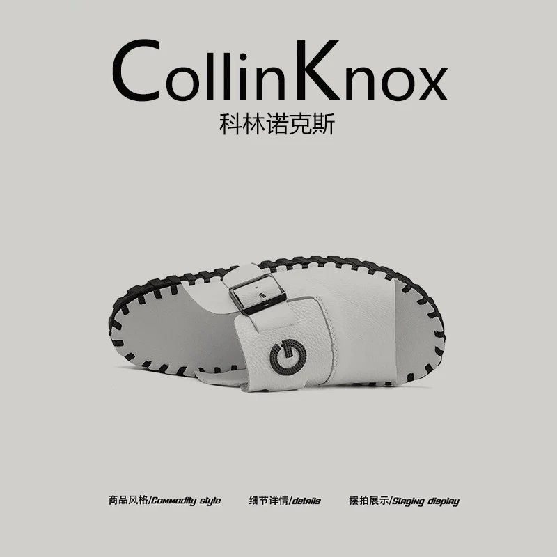 [Trọng lượng nhẹ và chống trơn trượt] Dép thời trang mùa hè mới CollinKnox 2026 dành cho nam, dép một quai được khâu kiểu tối giản