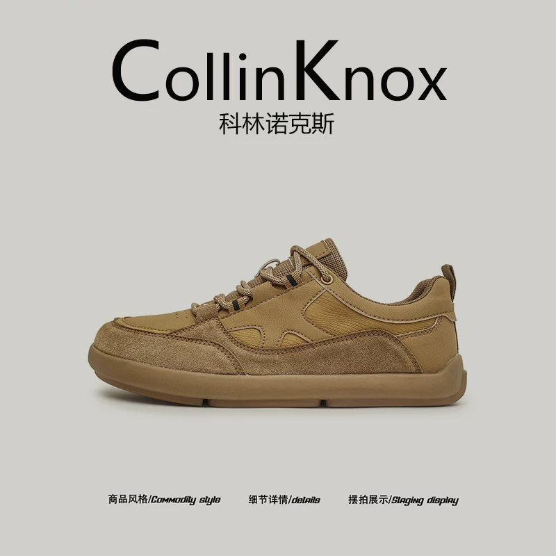 [Dễ mang và bền bỉ] Giày nam CollinKnox2025 kiểu retro mùa thu mới, mũi giày rộng, không bị kẹt ở đế.