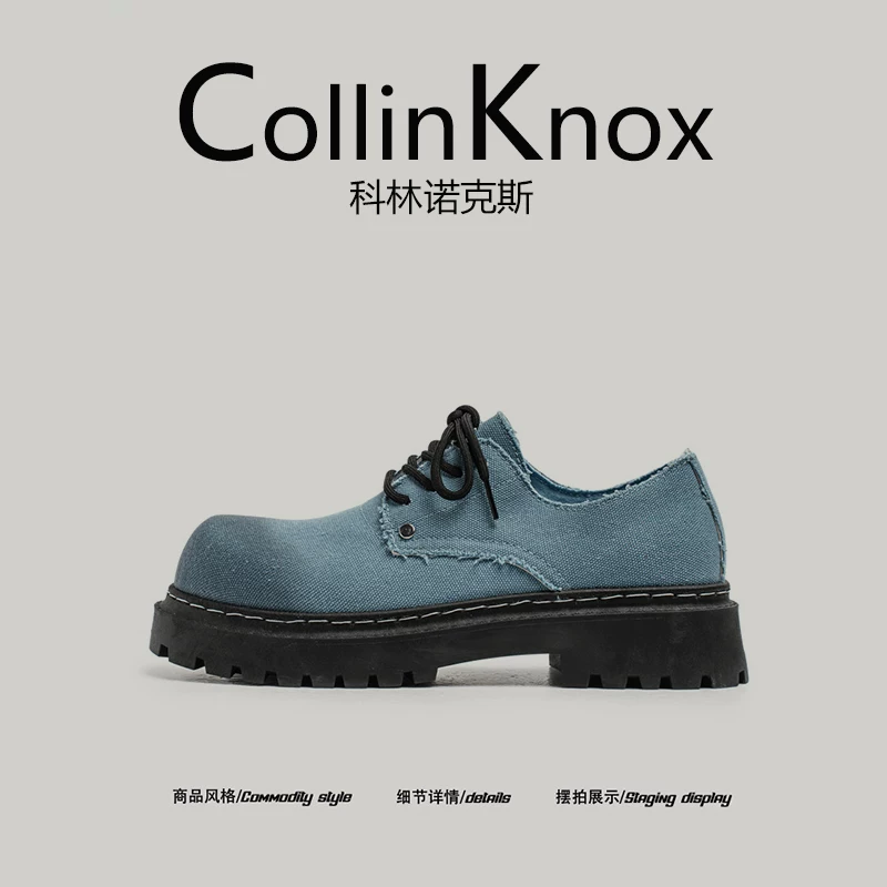 [Thương hiệu thời thượng bán chạy] CollinKnox2026 giày derby công sở mới mùa xuân dành cho nam giới giày denim mũi to Mickey