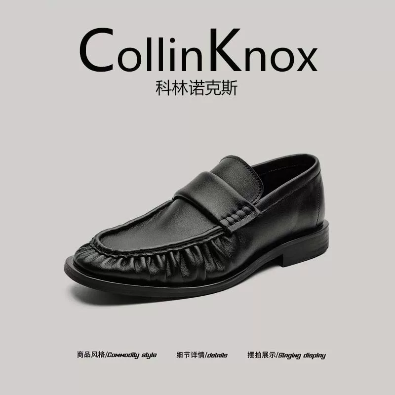 [Đậm chất Hồng Kông] Giày da nam CollinKnox mùa hè 2026 mới, kiểu dáng old money, giày lười nhăn phong cách cổ điển