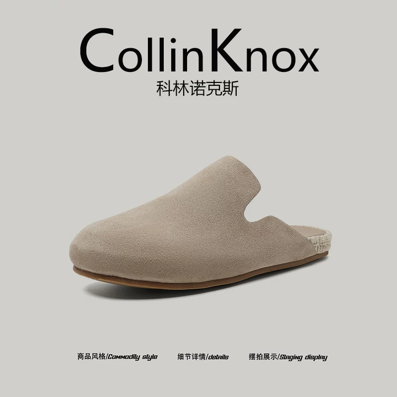 [Da thật cao cấp] Giày lười kiểu mới mùa hè 2026 của CollinKnox dành cho nam và nữ, giày bít mũi kiểu Birkenstock tối giản.