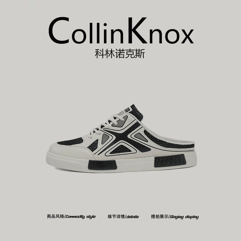 【Sản phẩm thời trang hot】Giày hở mũi nam CollinKnox 2025 mùa hè mới cỡ lớn Dép lưới mũi lưới cỡ lớn