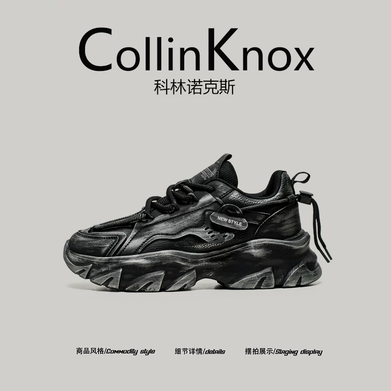 Sản phẩm chất lượng cao] Giày bố CollinKnox 2026 xuân mới dành cho nam với phong cách vintage, thiết kế cũ kỹ thời thượng.