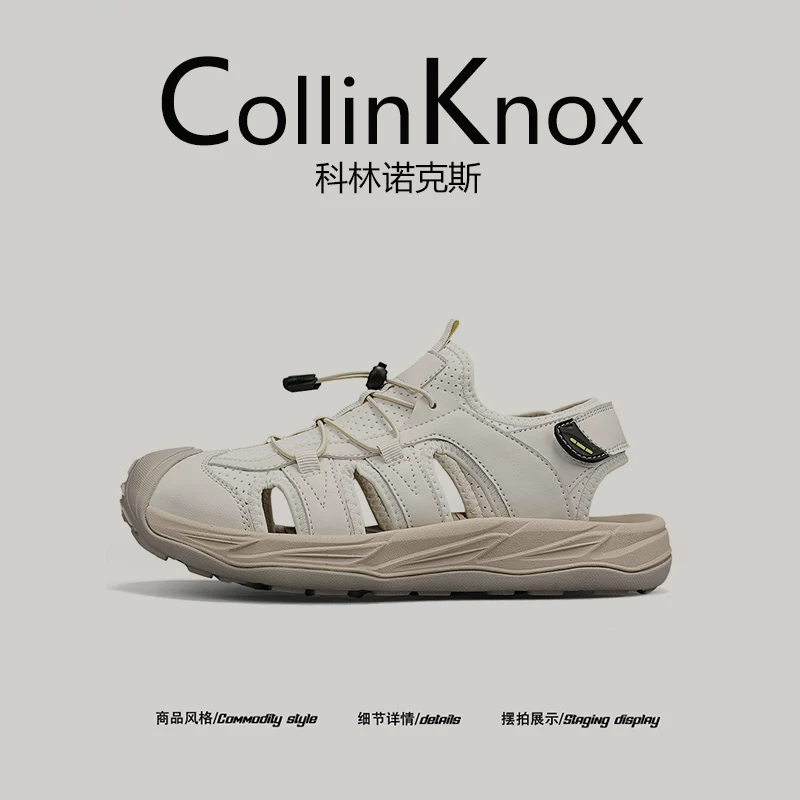 【Thời trang trên chân】Giày sandal bít mũi kiểu mới mùa xuân 2026 của CollinKnox dành cho nam, giày đi biển đế dày chống trượt.
