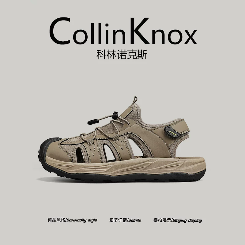 【Thời trang trên chân】Giày sandal bít mũi kiểu mới mùa xuân 2026 của CollinKnox dành cho nam, giày đi biển đế dày chống trượt.