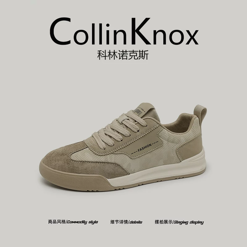 [Da thật cao cấp] CollinKnox 2026 Phong cách mới mùa xuân Giày Forrest Gump Giày thể thao nam cổ thấp đa năng