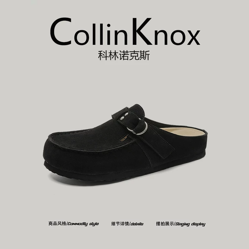 [Họa tiết da thật] Giày retro mới mùa hè 2026 của CollinKnox dành cho nam và nữ, dép Birkenstock đế dày