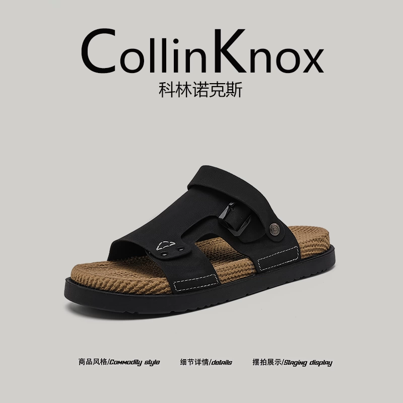 Cảm giác thư giãn] Dép Birkenstock mùa hè mới CollinKnox2025 dành cho nam, giày đi biển bằng gỗ nút chai thời trang
