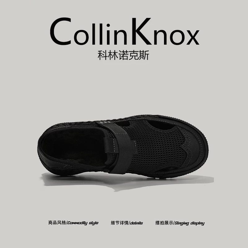 [Da thật chất lượng cao] Giày đi nước cỡ lớn dành cho nam mùa hè 2026 của CollinKnox với phần trên bằng lưới Velcro