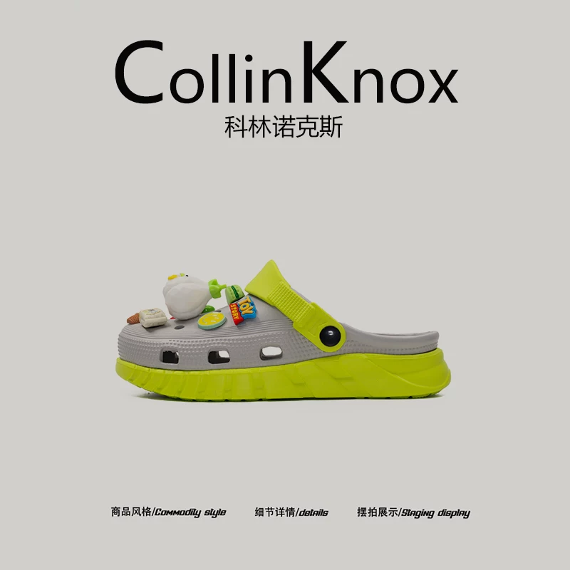 [Phong cách xu hướng mùa hè] CollinKnox 2026 giày clog đôi phong cách mùa hè mới, giày đi biển ngoài trời màu huỳnh quang
