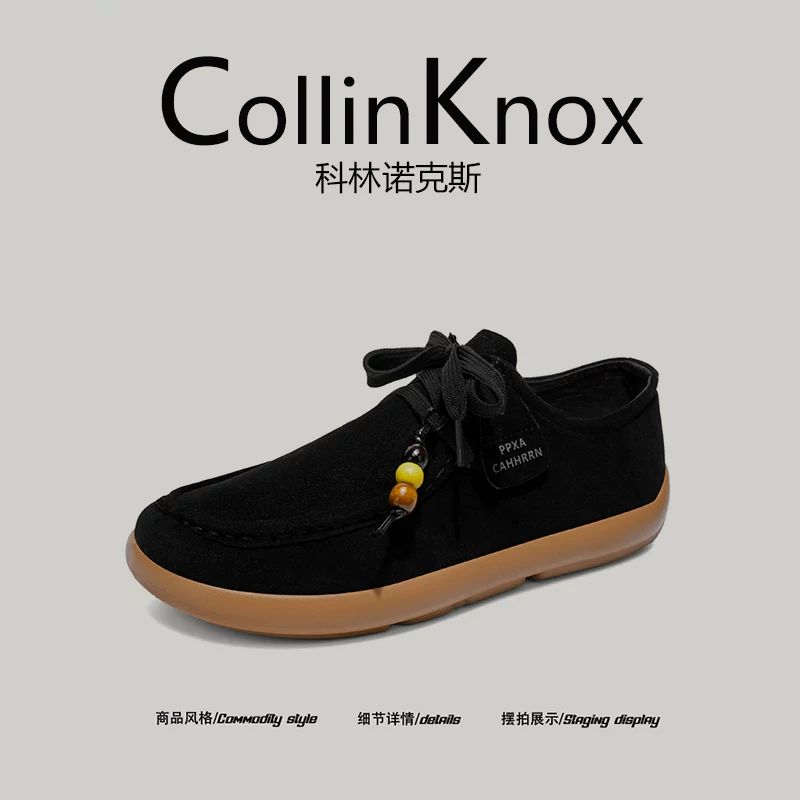 [Sản phẩm hot siêu giá trị] CollinKnox 2025 Giày thường ngày mới mùa thu dành cho nam Giày Kangaroo đính cườm phong cách Bohemian