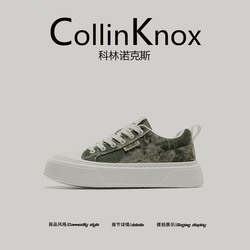 [Phong cách đường phố đa năng] CollinKnox 2026 Giày vải denim cổ điển mới dành cho nam mùa xuân 2026