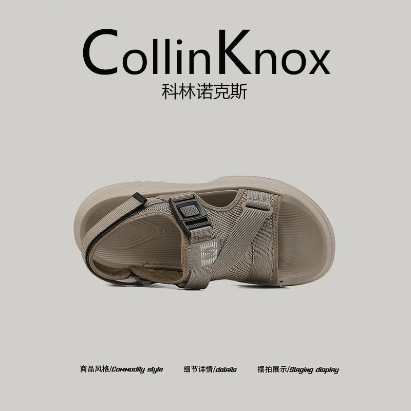 [Đế dày và chống trơn trượt] Dép đi biển hàng ngày mùa hè mới CollinKnox 2026 dành cho nam, giày đi biển hở mũi thời trang