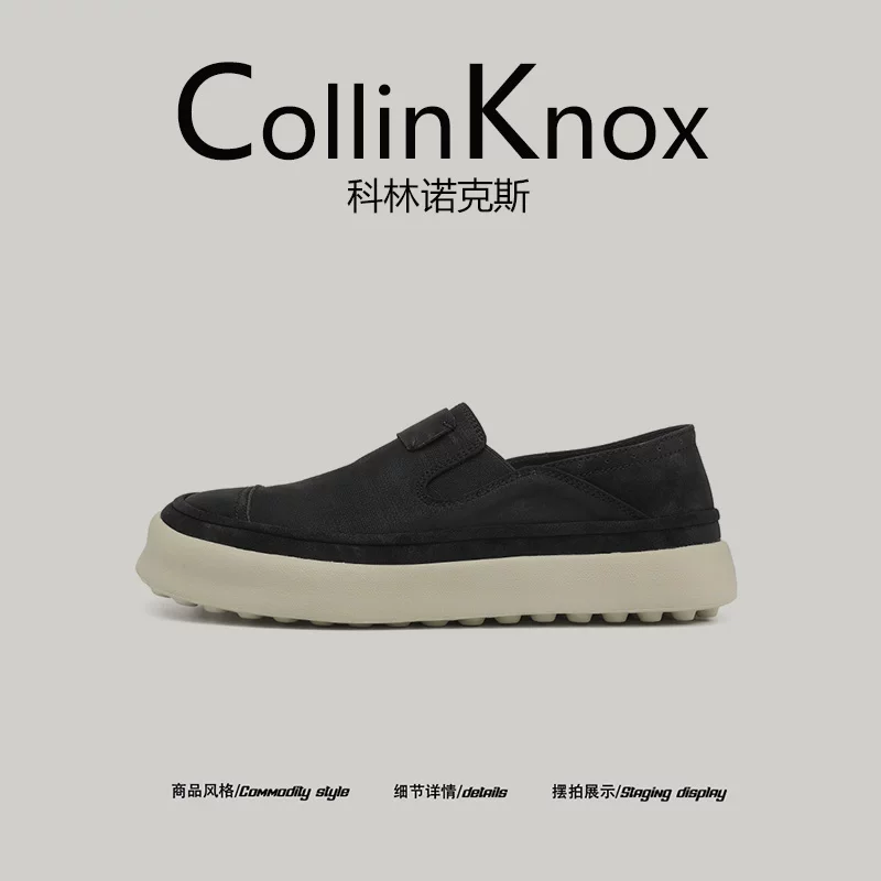 Giày lười nam CollinKnox 2026 kiểu mới mùa hè, không dây, chất liệu vải, dành cho đi làm hàng ngày.