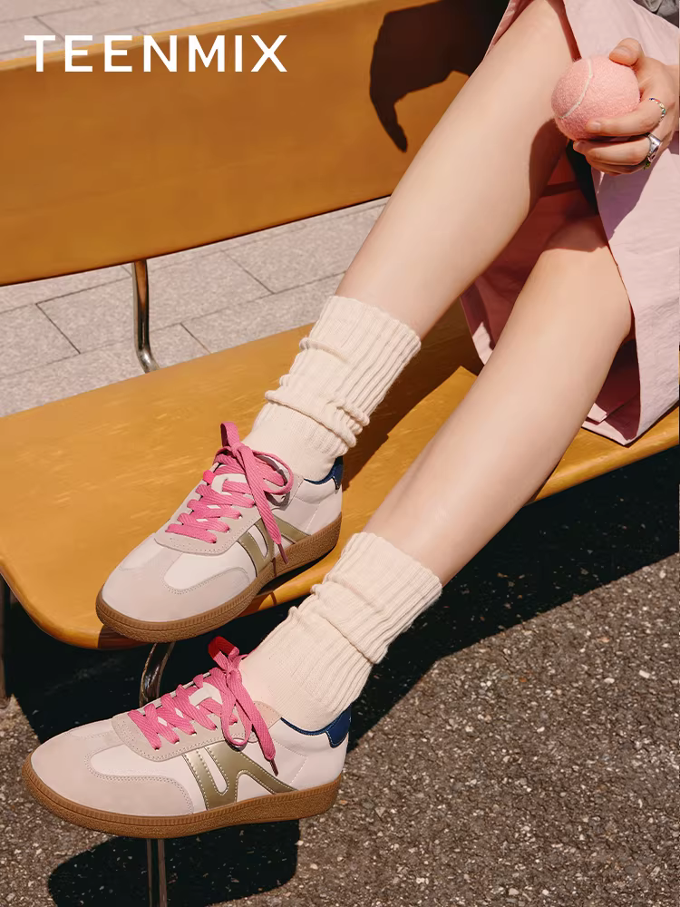 Giày tập luyện đế dày màu chặn màu Tianmeiyi, giày thể thao cổ điển dành cho nữ, giày thể thao thông thường mới AI021CM3