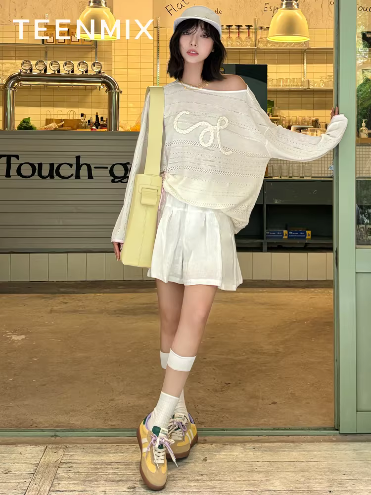 Giày thể thao Tianmeiyi kiểu sóng lúa mì, đế bằng cổ điển, giày tập Agande, giày thể thao nữ, dây giày đôi, giày thường, mẫu mới 2025