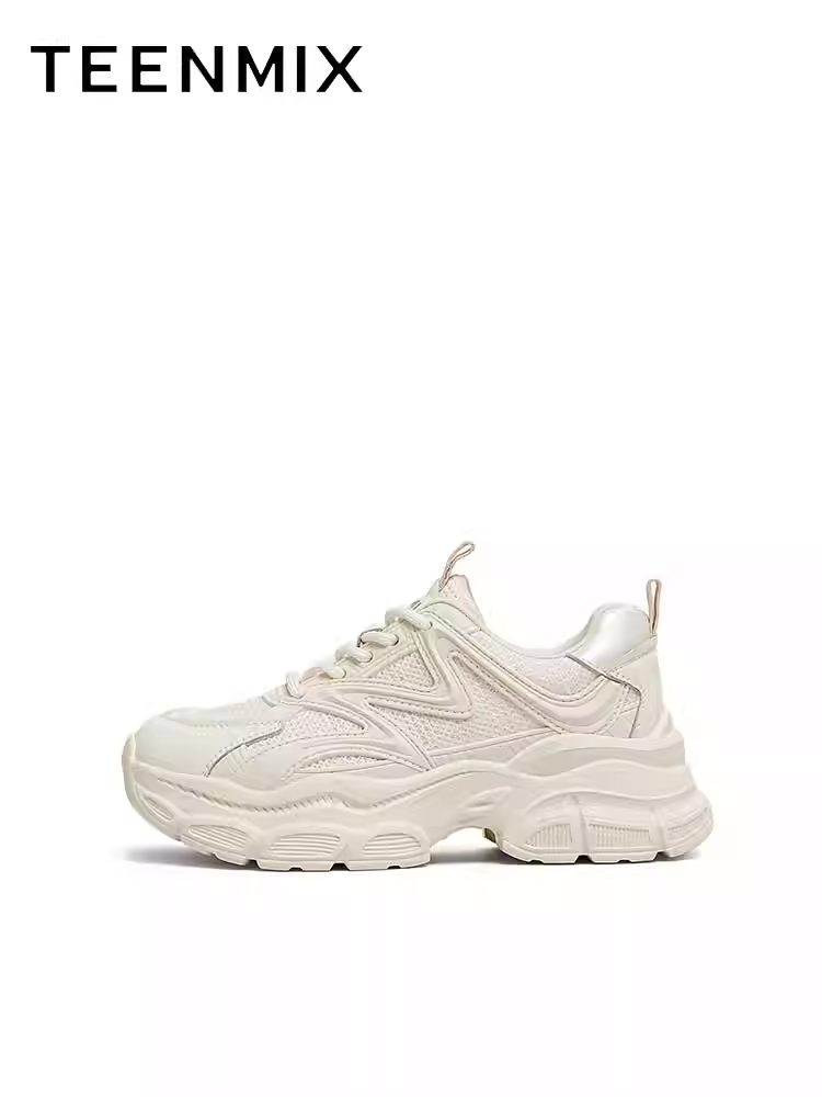 Tianmeiyi retro đế dày bố giày buộc dây giày thể thao nữ màu trắng giày mùa xuân mẫu mới BK741AM5