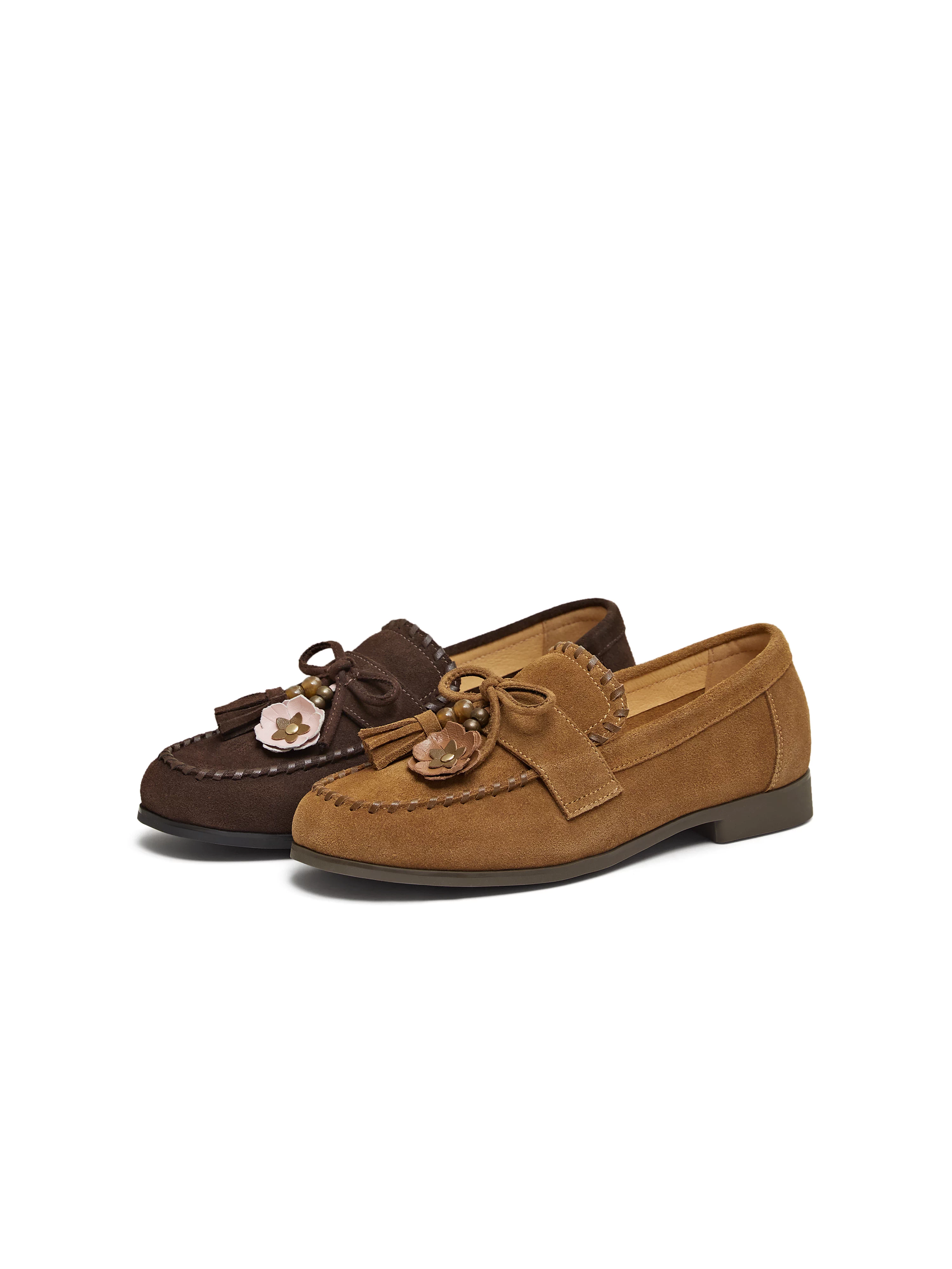 Tianmeiyi Nơ Retro Flat Loafers Giày lười nữ kiểu dáng đơn giản 2026 Mẫu mới mùa xuân KE091AA6