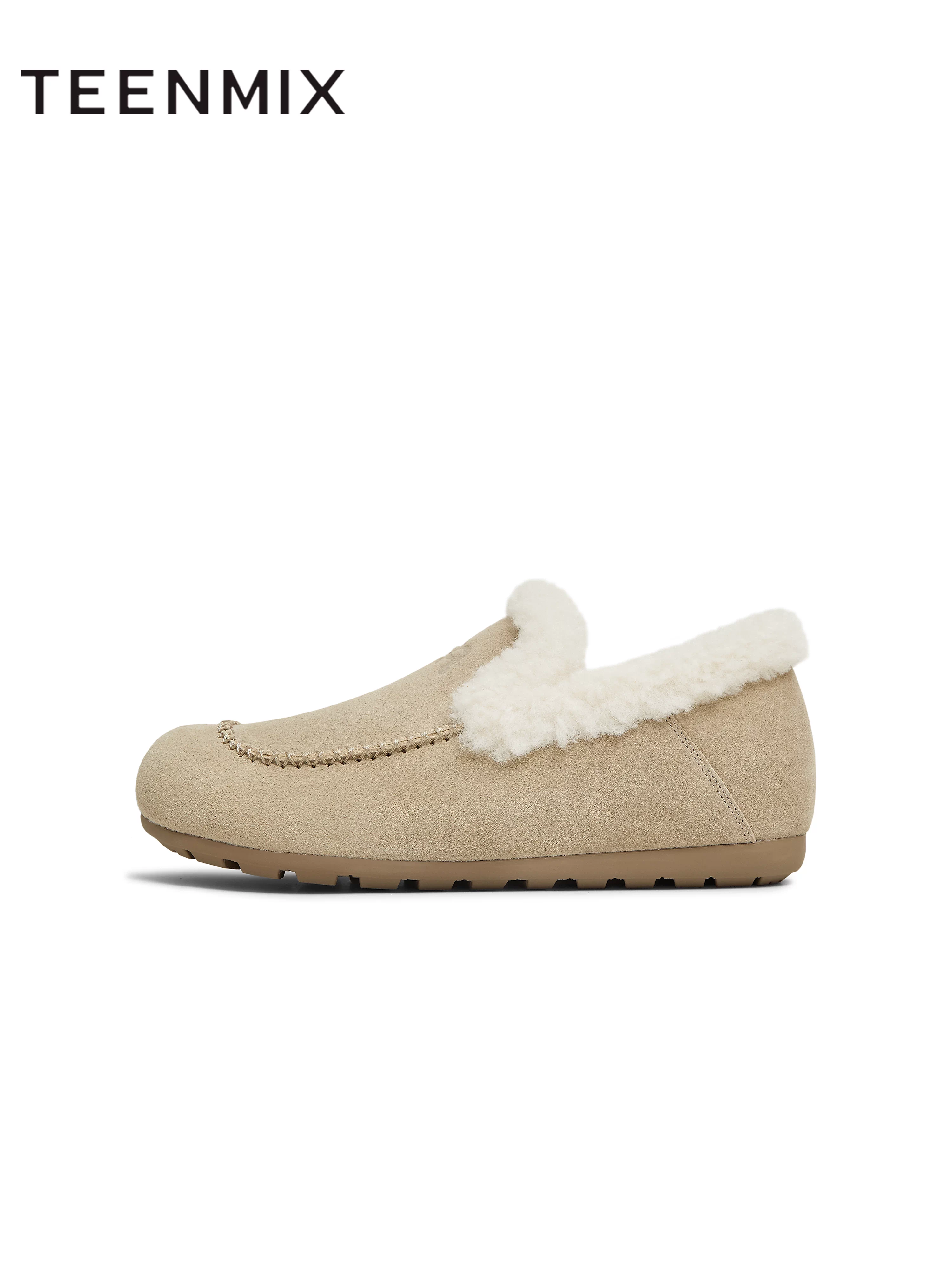 Giày nhung đế dày cổ điển Tianmeiyi, giày cotton, ủng nữ, bốt ngắn, mẫu mới mùa đông 2025 KMZ25DQ5